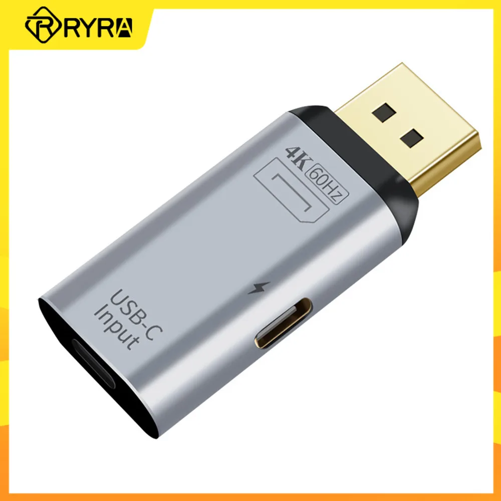 

Адаптер RYRA 4K USB C на DP/HDMI-совместимый/Мини DP преобразователь Ype C на HDMI Thunderbolt 3 для MacBook Samsung S20