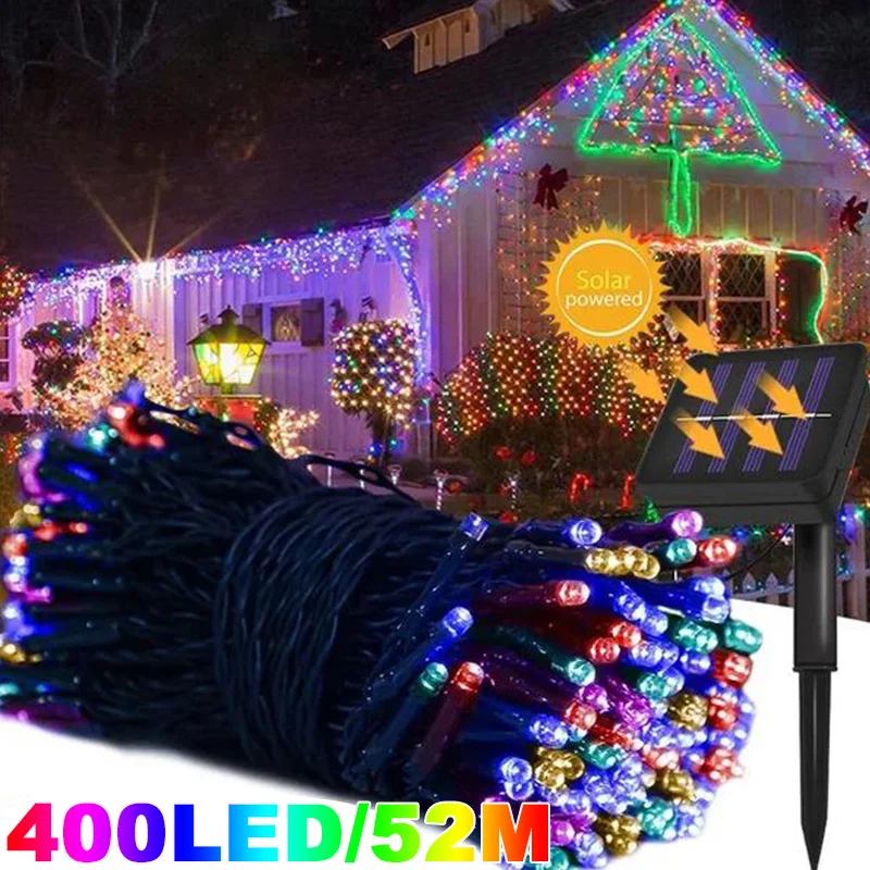 

String Solar Lights Outdoor LED Fairy Garden Waterproof Lamps Garland For Christmas Xmas Holiday Party Home Lighting Decoration