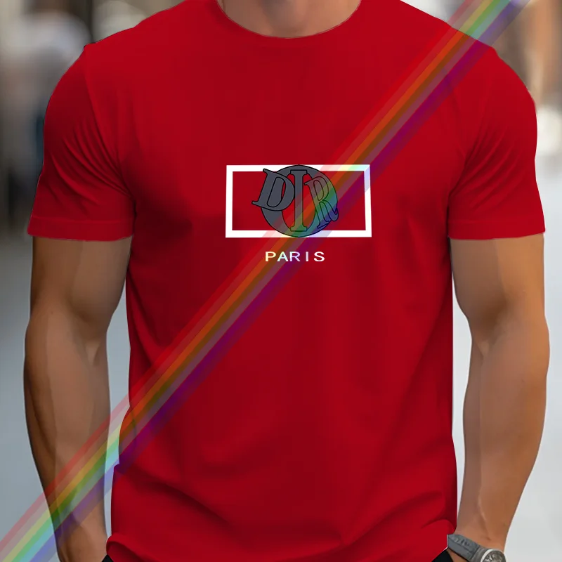 Роскошные брендовые футболки для мужчин лето 2024 Париж рубашка с буквенным