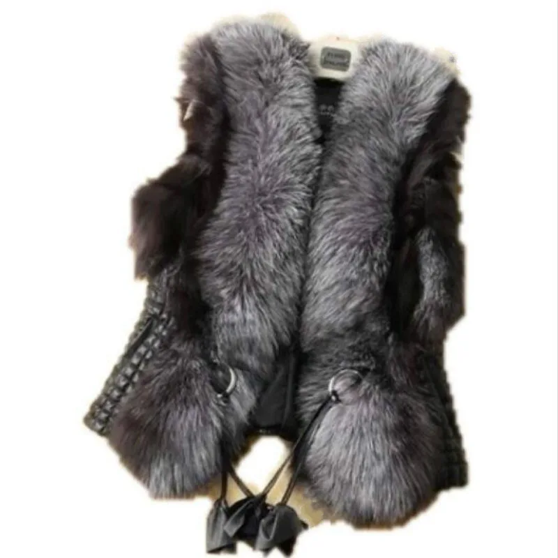 Women's Fur Jackets Fashion Black Faux Fur Vest to Keep Warm Coat Casual Sleeveless Jacket Fur Vest Tops 2022 Winter Winter New