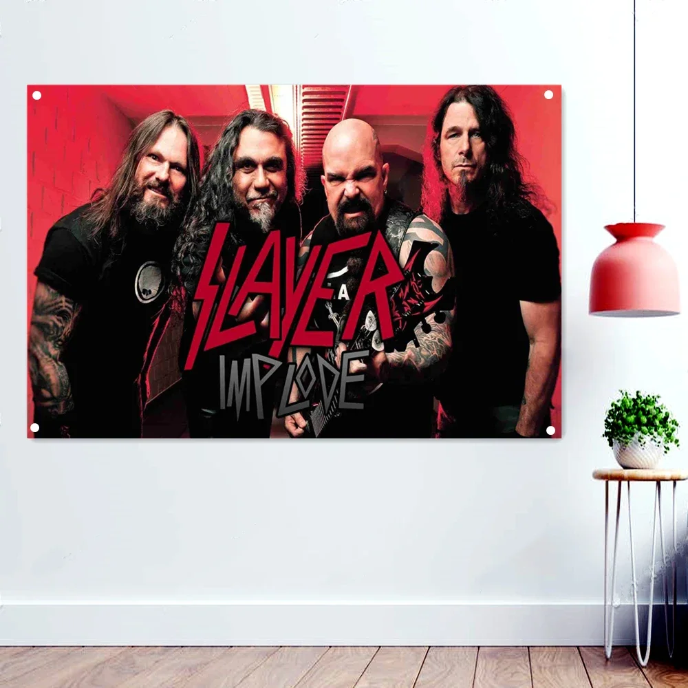 Рок-певец Череп Художественные баннеры Холст Картины Смерть Металл Художник