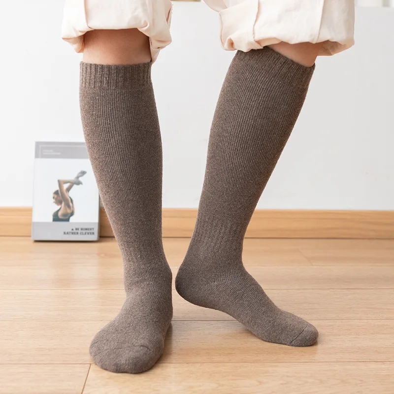 

Winter Men's Knee Wool Long Stocking Thick Warm Harajuku Retro Comfortable Plush Thermal Compression High Male Sock 1 Pair