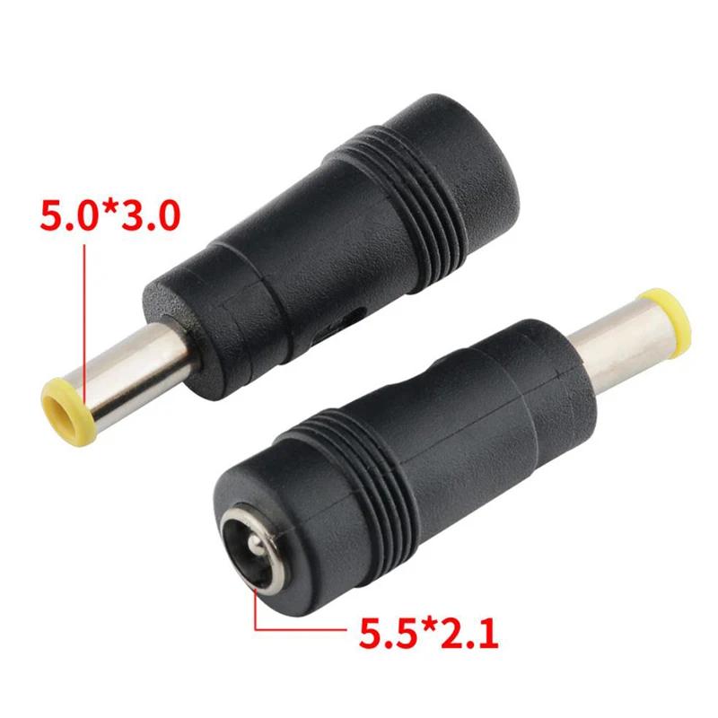 

2Pcs 5.5x2.1mm Female to 5.5x3.0mm Male DC Power Connector Adapter Laptop