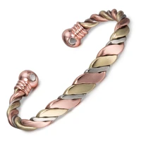 twisted copper bracelets for women rose gold color health energy magnetic copper adjustable cuff bracelets bangles