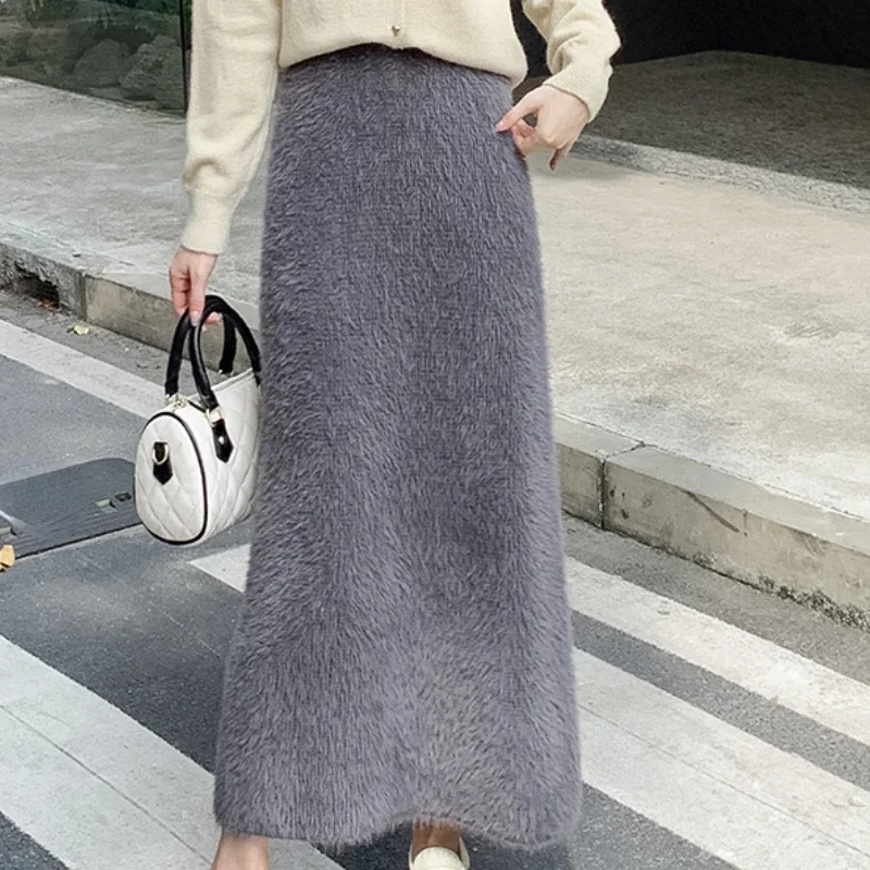 Женская вязаная длинная юбка Matakawa