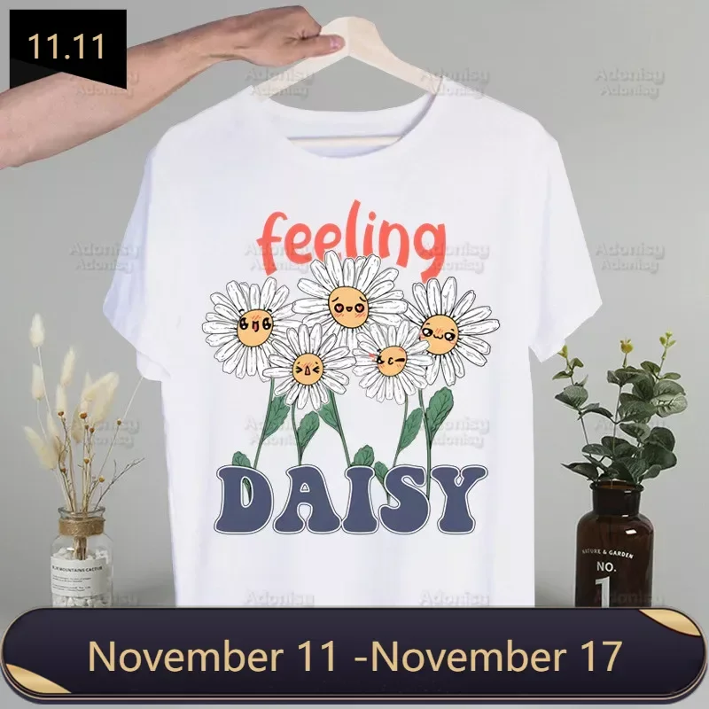 

Мужская футболка с принтом Love Daisy Feeling, милая рубашка с принтом, Мужская модная футболка, повседневные топы с коротким рукавом
