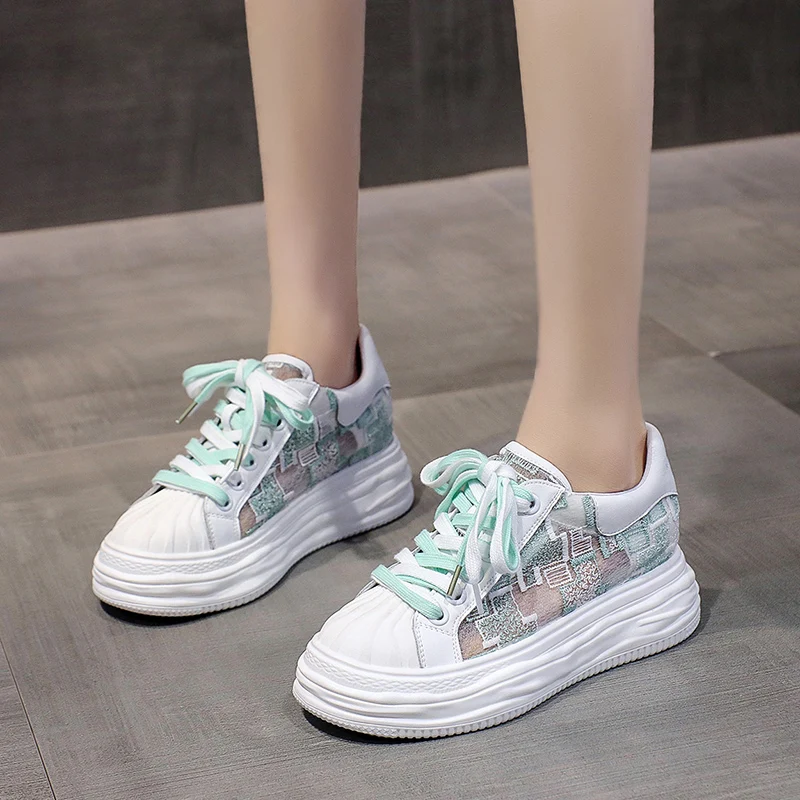 

Женские кроссовки с вырезами, белые сетчатые дышащие кроссовки на плоской платформе, теннисные кроссовки с вырезами, лето 2022