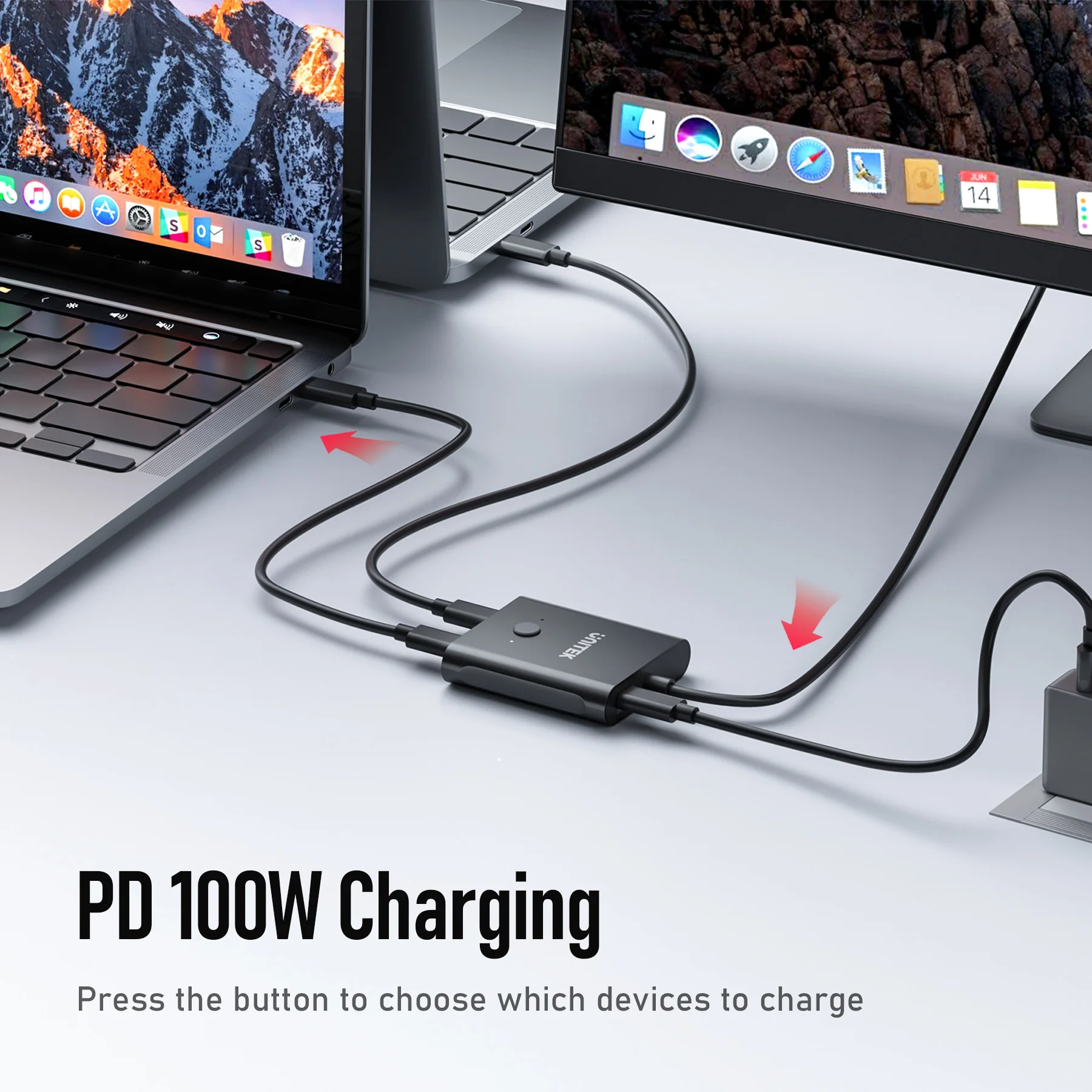 Двунаправленный KVM-переключатель USB-C, 8K при 60 Гц, концентратор 2-в-11-в-2 с двойным дисплеем, режим Alt, 100 Вт, PD, 10 Гбитс, данные для MacBook Pro (art.: 3920d0902391c) - 3920d0902391c