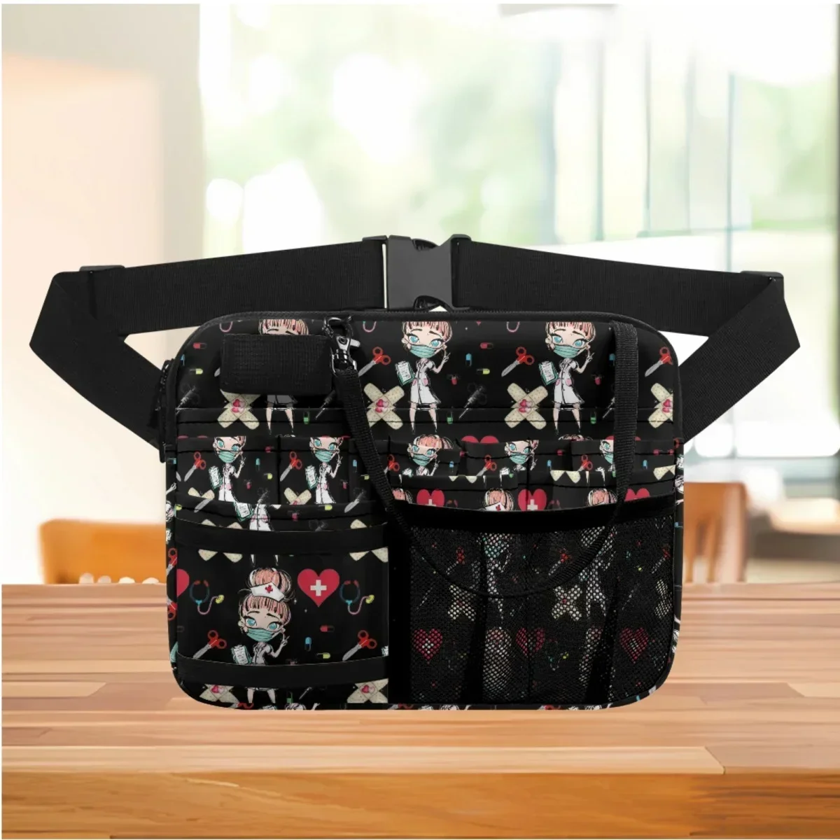 Фиолетовая мультяшная медсестра Heartbeat дизайнерская поясная сумка для