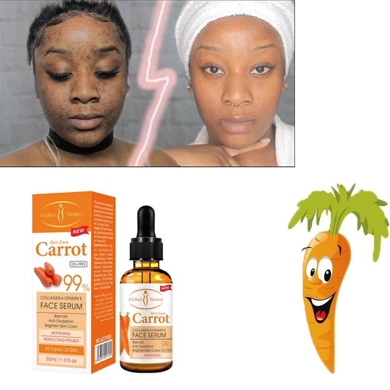 

Face Lightening Beauty Collagen+Vitamin E Carrot Face Brightening Serum- 99% Oil Whitening Essential Oil Brightening Spotless
