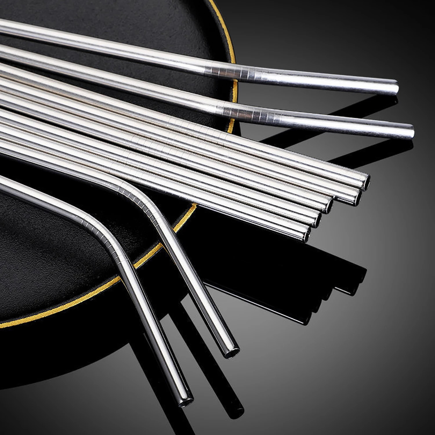 Многоразовые Металлические Трубочки Из Нержавеющей Стали 304 Прочные Гибкие