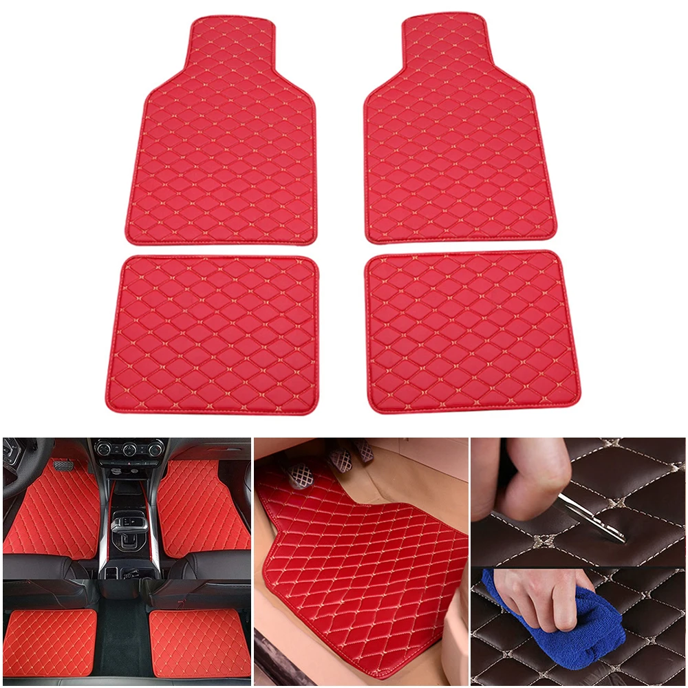 

Car Floor Mats Universal For CHEVROLET Monza Optra Bolt Lacetti Evanda Spin Volt Niva Caprice Carpet Leather Auto Foot Pad 4pcs