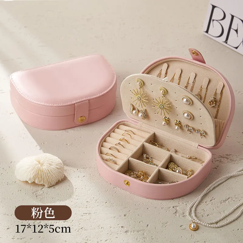 

1 шт., однослойная коробка для хранения, женская дорожная кожаная шкатулка для драгоценностей, классическая черная, чистая белая модная коричневая коробка для хранения