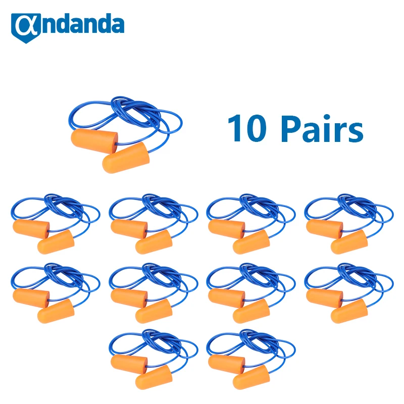 

Andanda 10Pairs Ear Plug Earplug Noise Reduction Ear Plug Foam Anti Noise Reduction Music Cancelling Insulation Sleeping Earplug