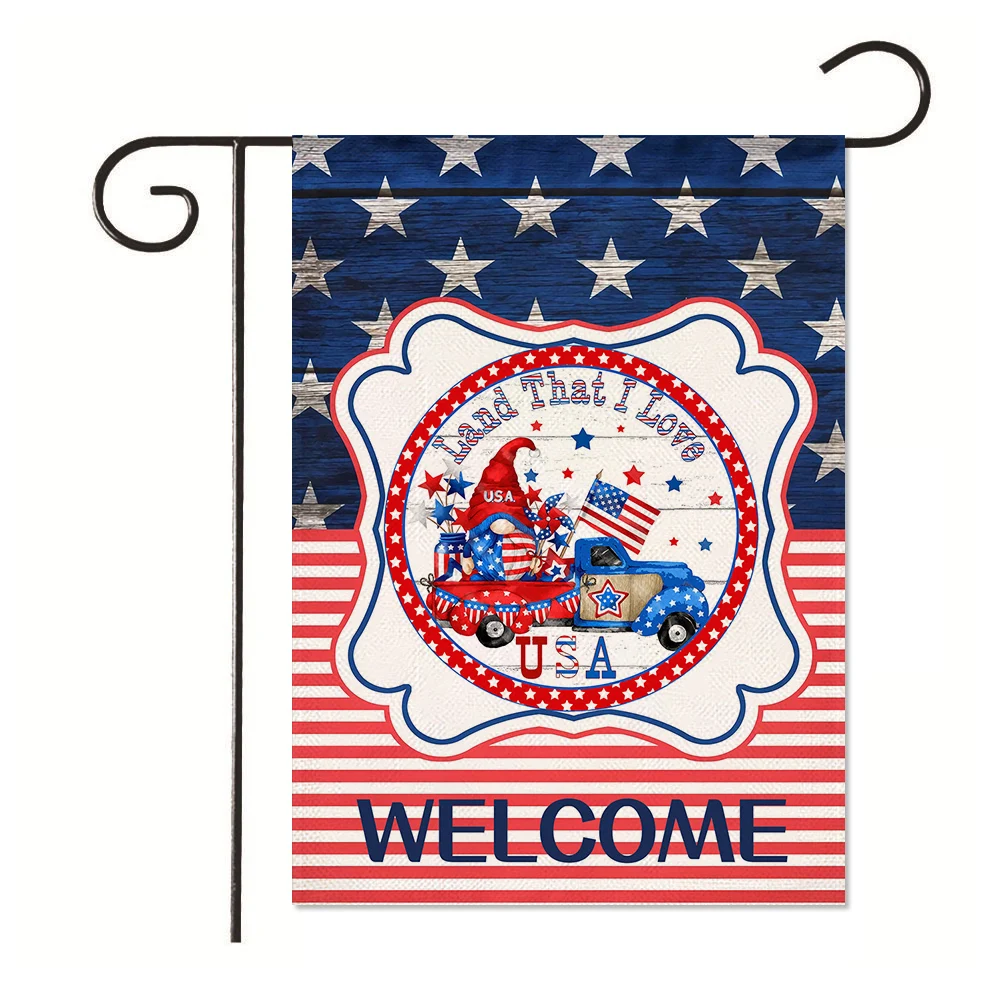 

New WZH Independence Day Decorative American Patriotic Garden Flag Yard Outdoor Farmhouse Decorations 30*45CM（11.81IN*17.71IN）