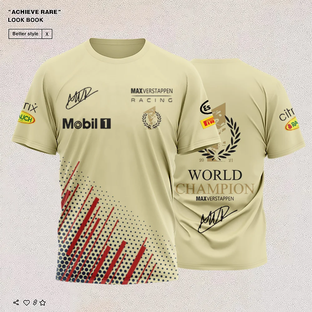 Футболка мирового чемпиона по водителям F1 2022 летняя дышащая футболка с фанатом