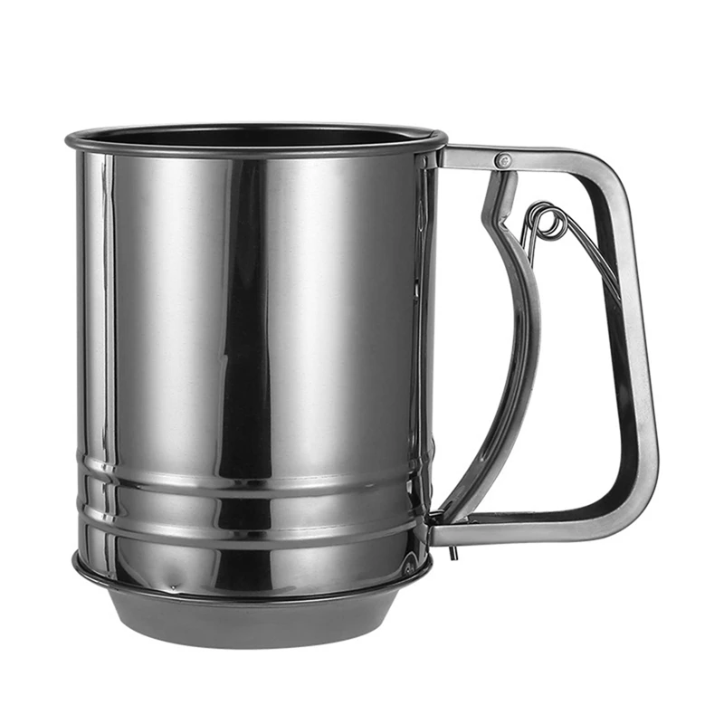 

Flour Sifter For Baking 3 Cup Flour Sifter Stainless Steel Powdered Sugar Sifter Double-Layer Flour Sieve Flour Strainer
