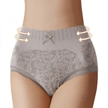 Cuecas femininas confortáveis cuecas de algodão respirável cintura alta intimate roupa interior período calcinha feminina lingerie (3)