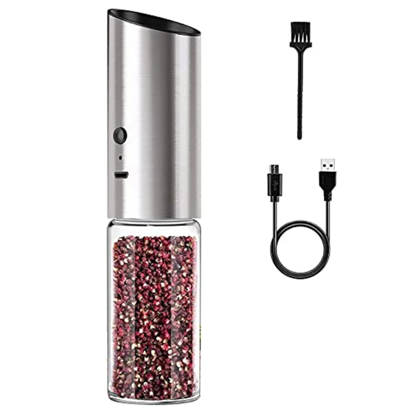 

Перезаряжаемая электрическая мельница для соли и перца, перезаряжаемая от USB электрическая мельница для соли, регулируемая крупность