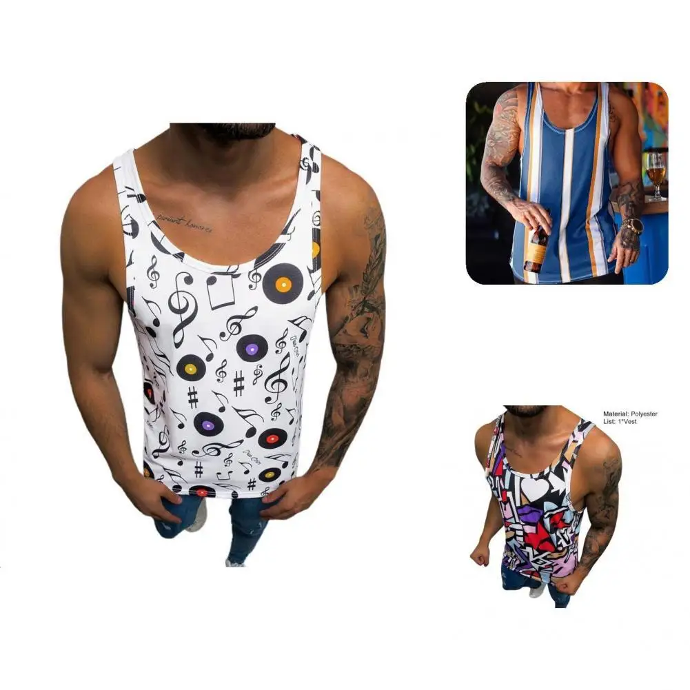 

Great Summer Tank Top Loose Animal Men Tank Top O Neck Men Tank Top