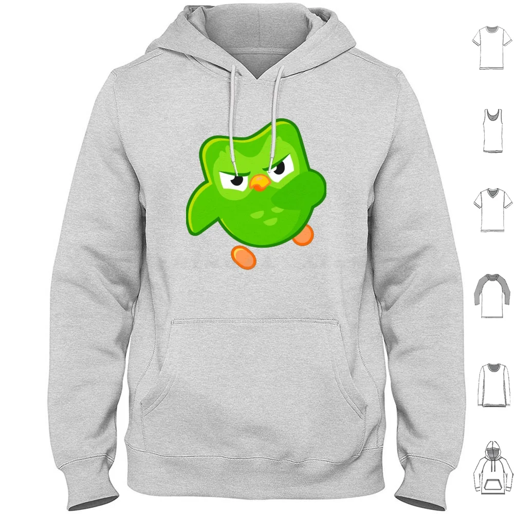 

Duolingo Bird Hoodie cotton Long Sleeve Duolingo Duolingo Owl Spanish Owl Language Meme French Funny Bird Duolingo