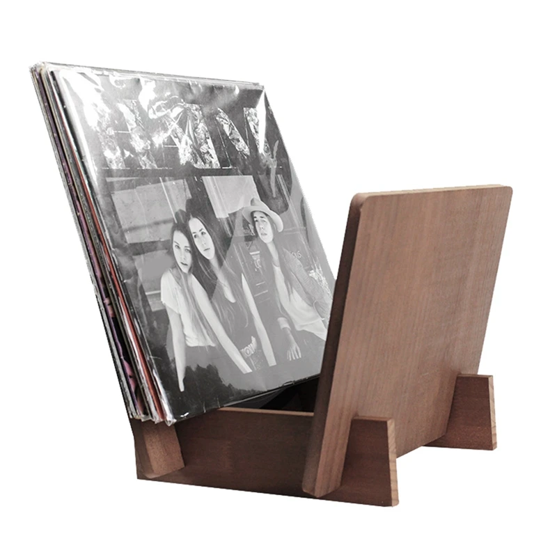 Держатель для виниловых записей подставка из твердой древесины Настольная