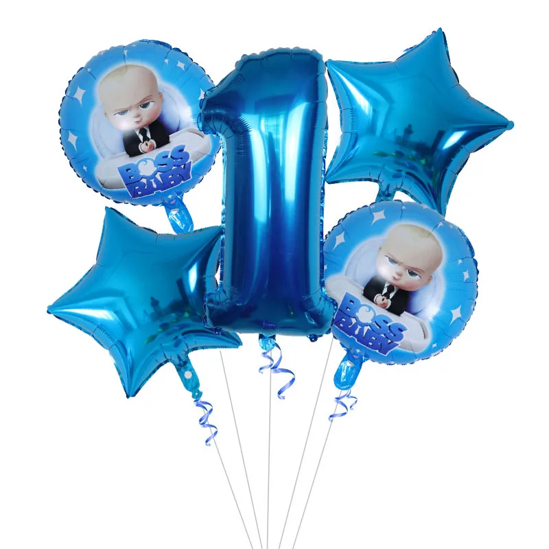 

5pcs Cartoon Boss Baby Balloon 32inch Number Blue Foil Baby Shower 1 2 3 4 5 6 7 8 9st Birthday Party Decoration Helium Supply