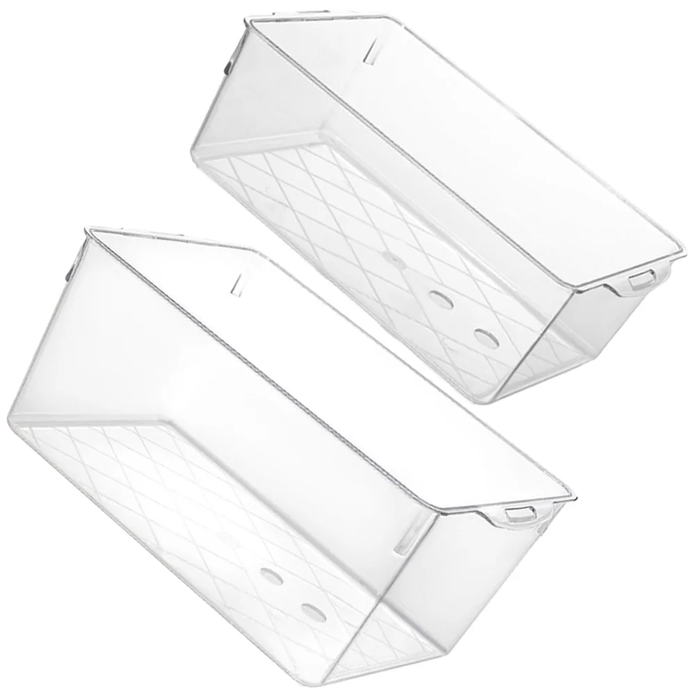 

2pcs Indoor Home Useful Clear Storage Bins Storage Containers Classroom Book Bins Storage Case Clear Storage Box