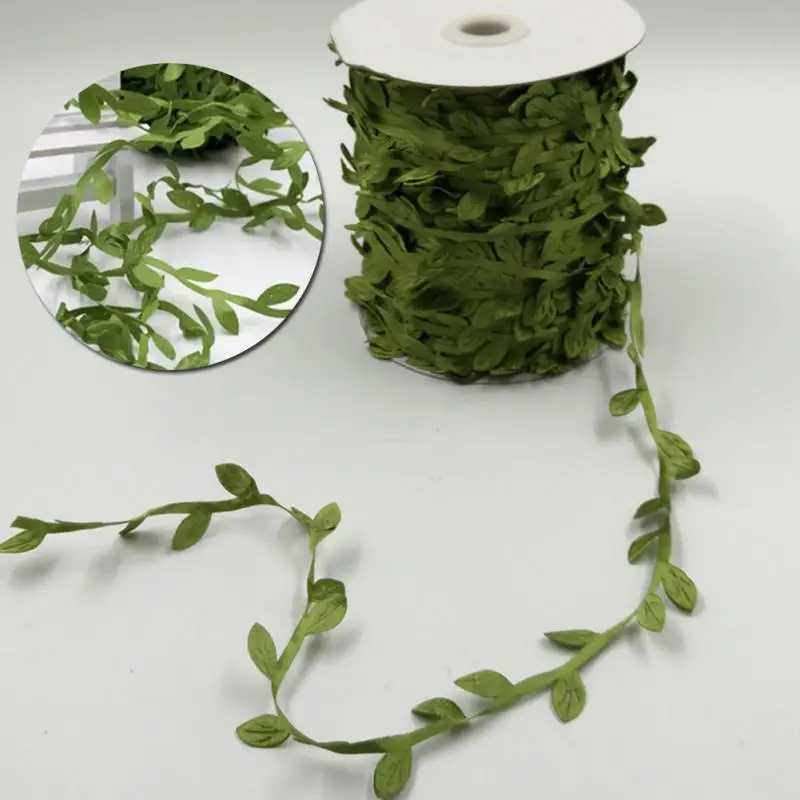 5-метровые шелковые листья ручной работы искусственные зеленые для свадебного