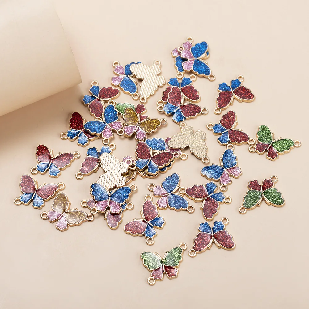 

10pcs/lot DIY Butterfly Initial Necklace Jewelry Pendant Earring Necklace Keychain Pendant Accessories Material Dropshipping