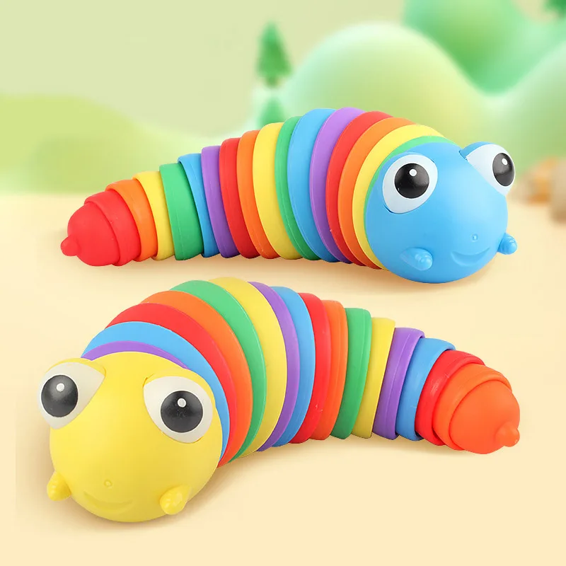 

Novelty Slugs Fingertip Snails Slugs Plastic Rainbow Bug Decompression Vent Toys Children's Educational Toys