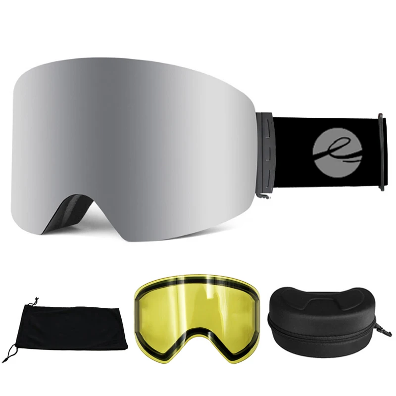 LOCLE OTG Ski Goggles Women Men Double Layers Anti-fog Anti-ultraviolet Ski Mask Skiing Eyewear UV400 Snow Protection Glasses