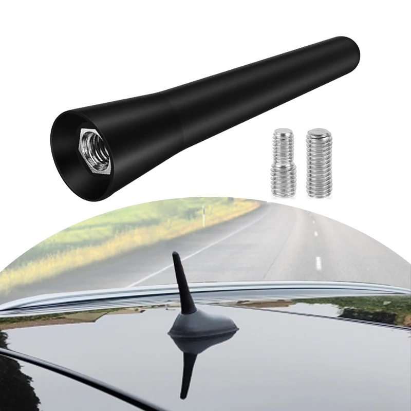 

Universal Car Antenna 6.5 cm (2.5 Inch) Small Short Car Aerial Radio Roof Mount FM AM Inputs M4 M5 M6 Black Aerial Mast Screw-in