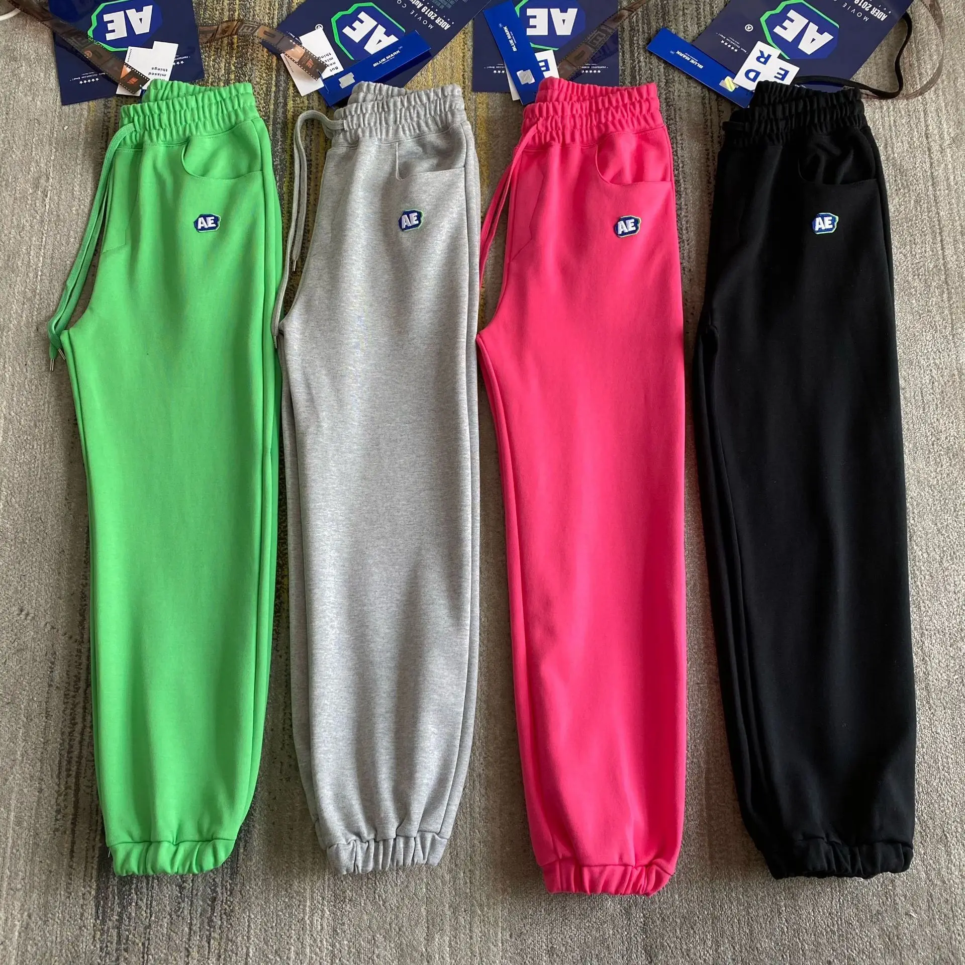 

Ader Four-color Men's and Women's Couples with The Same Style of Guard Pants 2022 Casual Pants Embroidery Loose Sports Pants