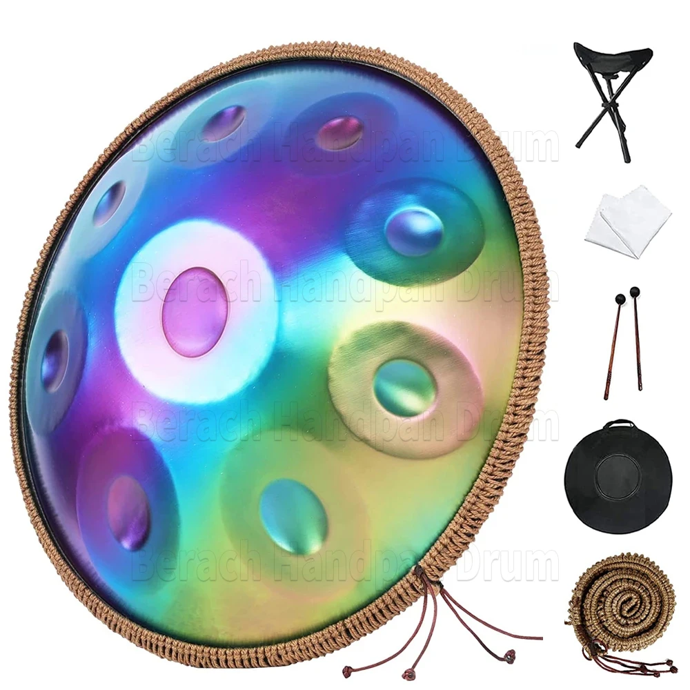 

Ручной барабан 440 Гц, 9 заметок, 22 дюйма, стальной барабан для языка, Музыкальный барабан для медитации, йоги, барабан, барабан для начинающих, перкуссионный инструмент, подарок