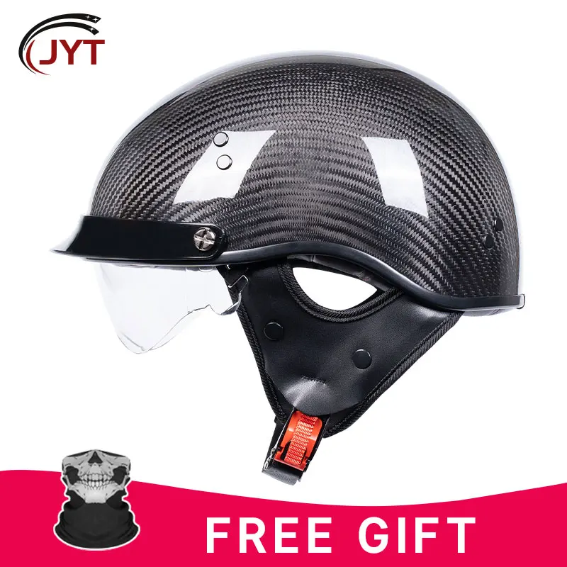 Полулицевой шлем из углеродного волокна 1/2 мотоциклетные шлемы Four Seasons Universal 3K Ultra