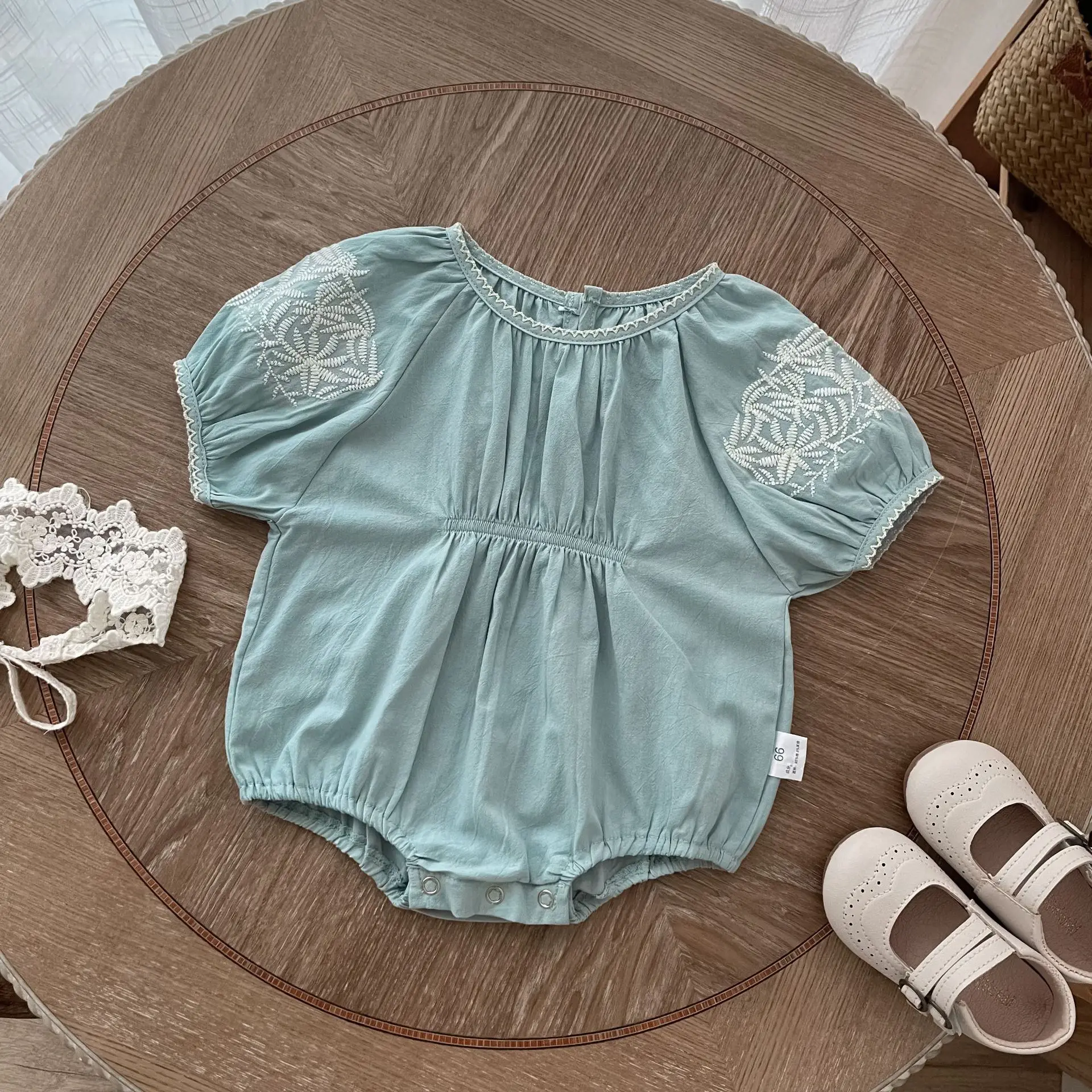 

Sweet Newborn Baby Girl Jumpsuit Thin Short Sleeve Embroidery Girls Bodysuit 2023 One Piece Summer Outfits Clothing