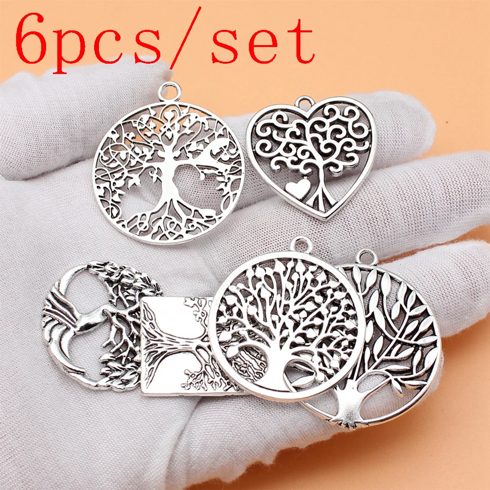 

Tree Of Life Charms For Jewelry Making Keychain Pendant Cute Items 6pcs/set