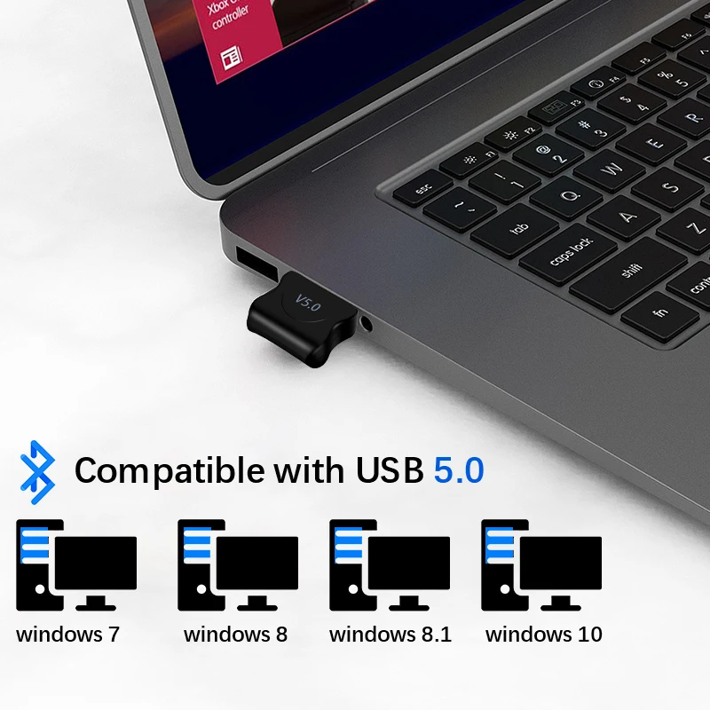 5.0 Bluetooth-compatible Adapter USB Transmitter for Pc Computer Receptor Laptop Earphone Audio Printer Data Dongle Receiver - купить по