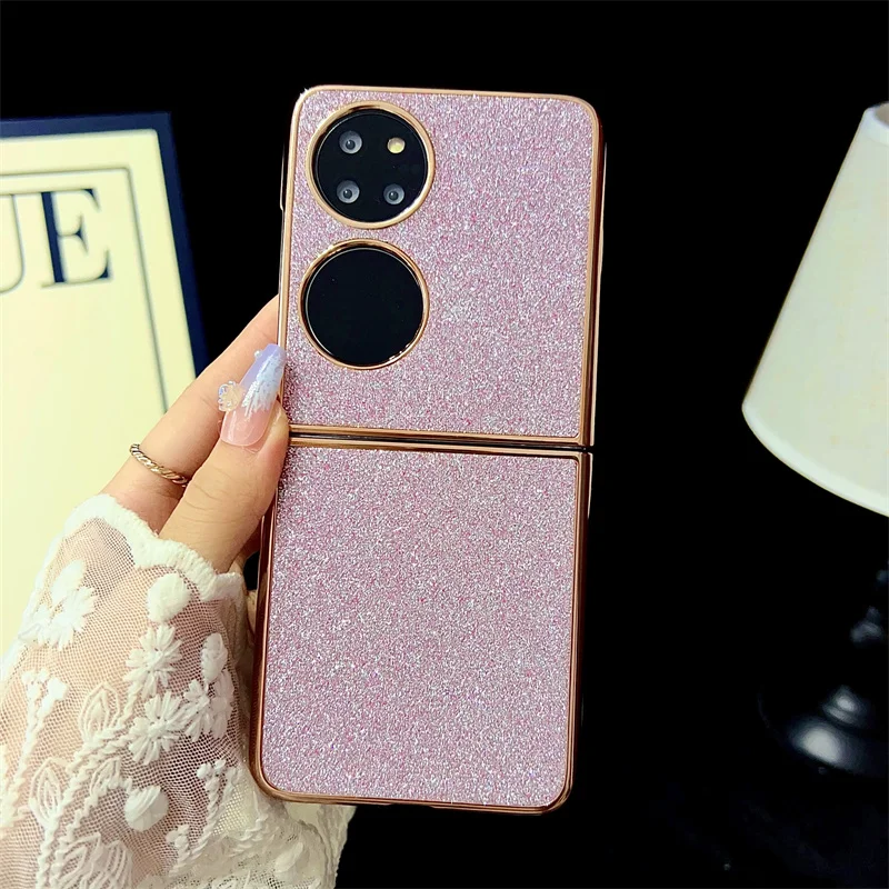 

Fashion Bling Laser Case For Huawei P50 Pocket Glitter Plating Pocket Hard Shockproof Funda Phone Cover