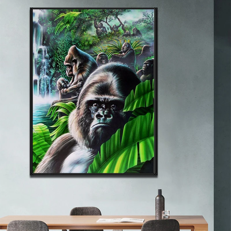 

Animal 5D DIY Diamond Painting Orangutan Diamond Mosaic Rhinestone Embroidery Full Circle Cross Stitch Mosaic Kit Home Decor