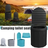 portable toilet with lid folding emergency potty toilet outdoor emergency waste tank for camping hiking beach travel