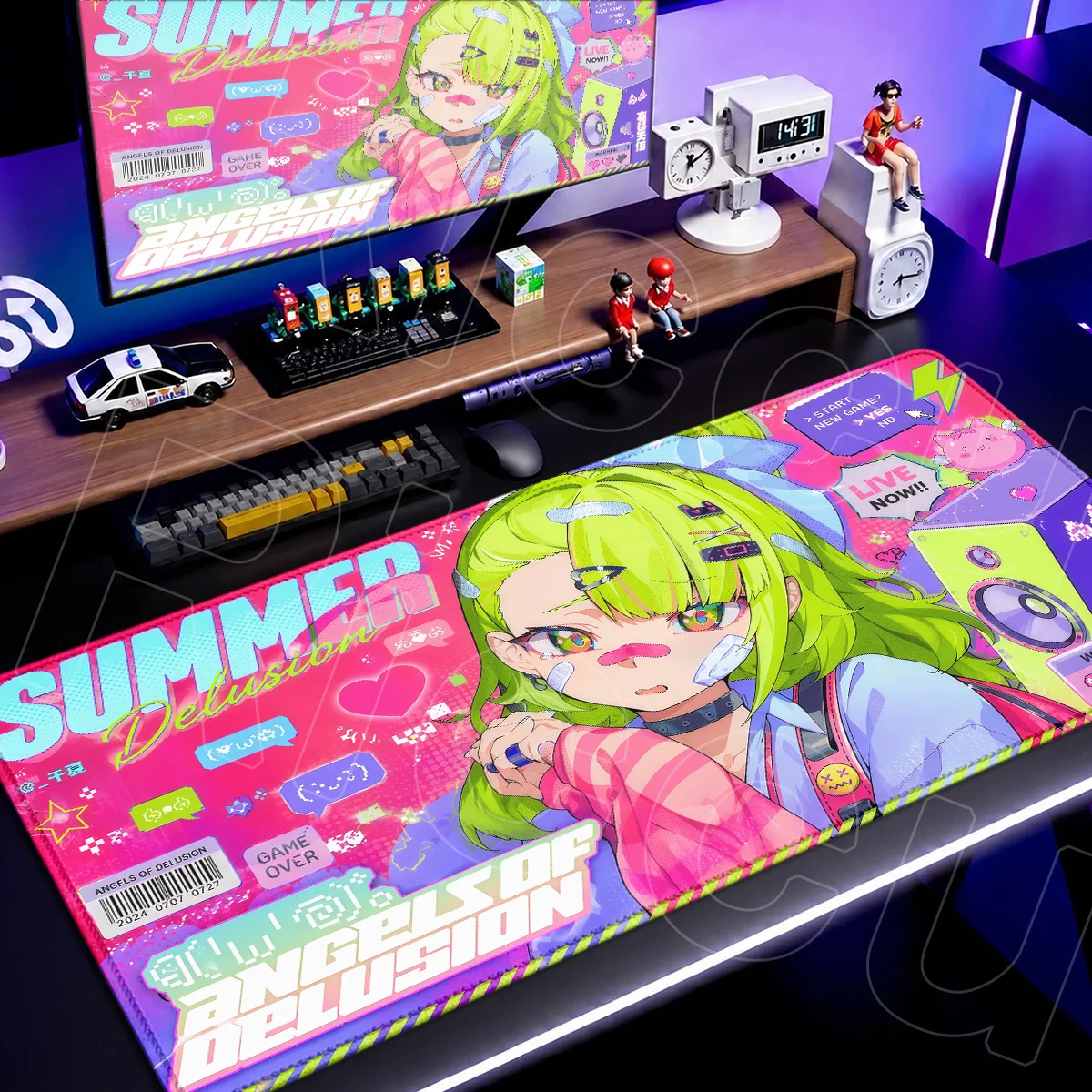 Фото Нескользящий игровой коврик для клавиатуры Kawaii ZZZ Aria Sunna Lynn, мягкий коврик для мыши Angels of Delusion, коврик для стола Hot Game Zenless Zone Zero №1
