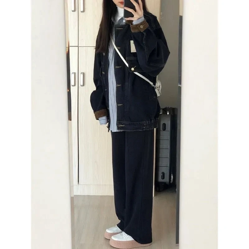 Джинсовая куртка из Гонконга в стиле ретро для мужчин и женщин на весну осень