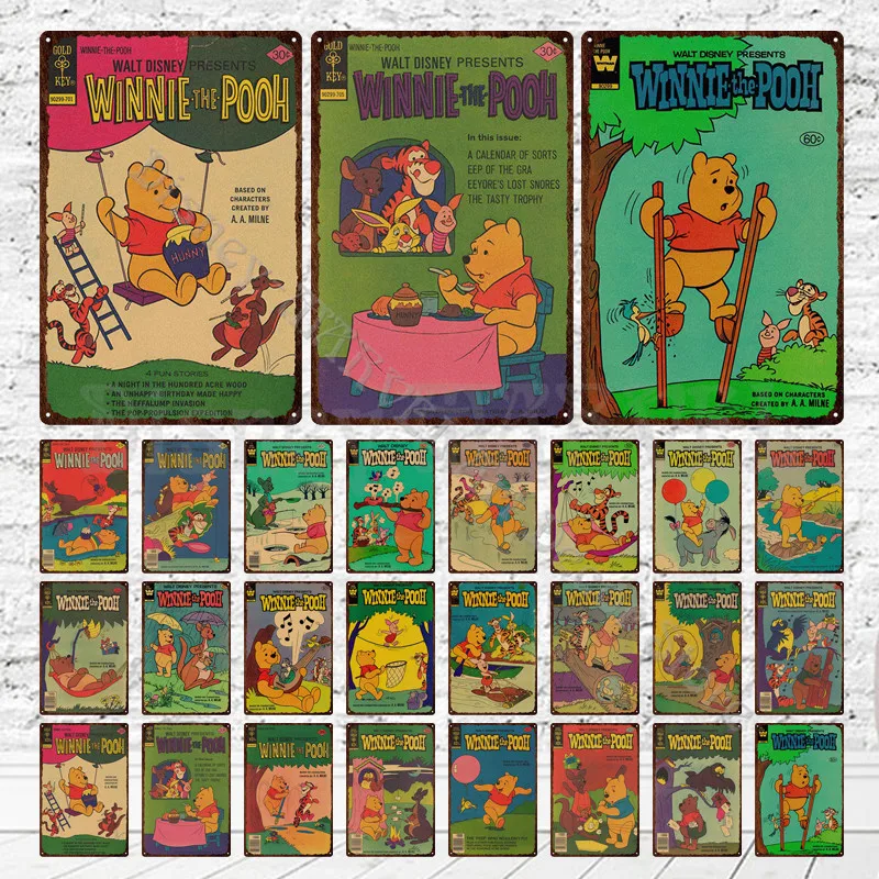 Металлический знак Винни-Пух