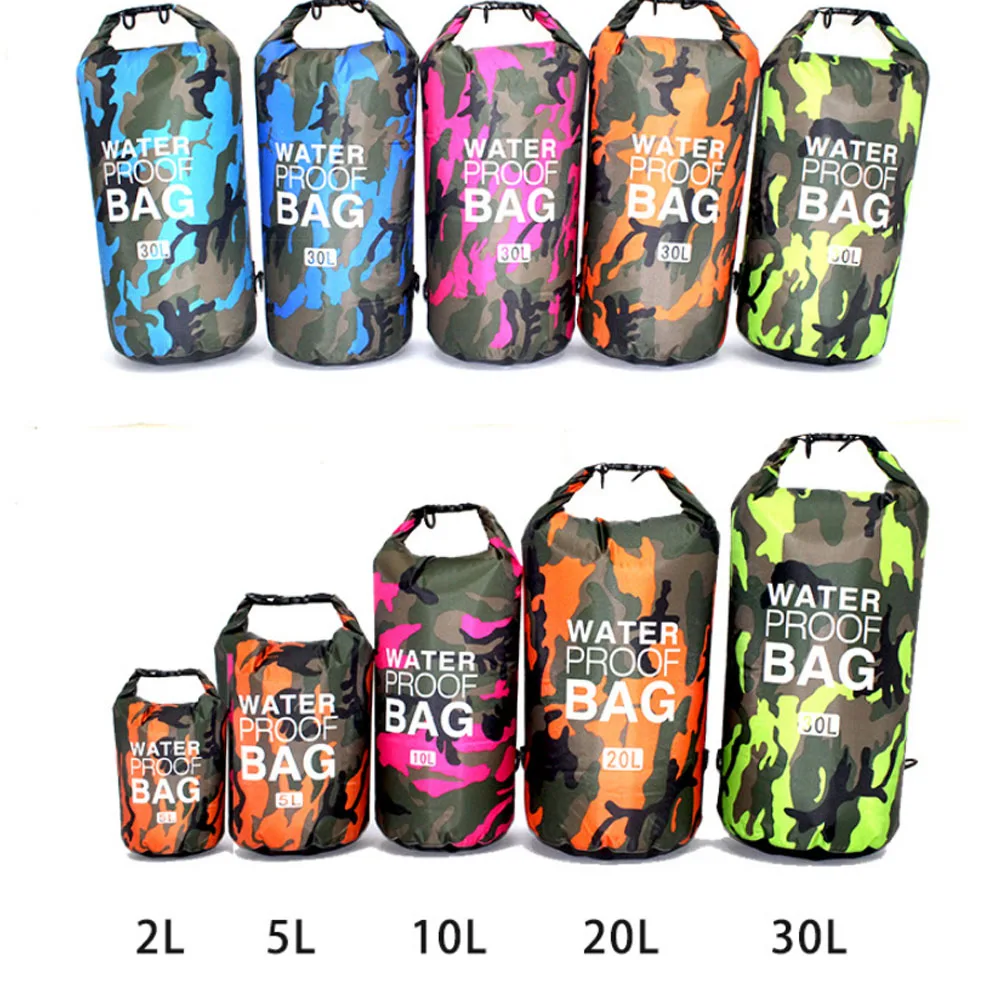 Camouflage Polyester Waterproof Bag One Shoulder And Double Shoulder Waterproof Bucket Bag Volume 2L,5L,10L,15L,20L,30L.