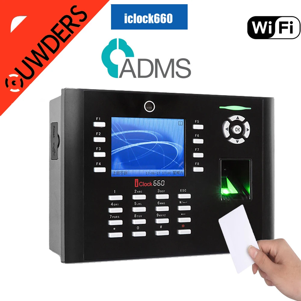 

iClock660 High Speed Fingerprint Time Attendance Terminal 3.5 Inch Screen 125Khz EM ID Card Finger Prints Time Clock Machine