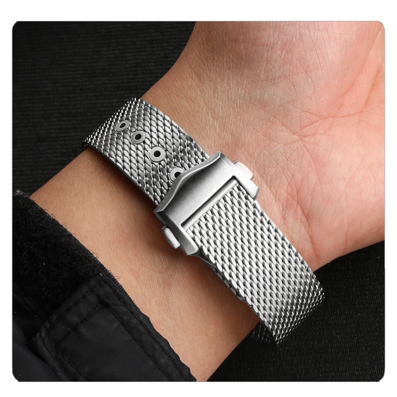 For Omega Seamaster Series 300 M Diving Watch Strap 007 Version Watch Band Diver3000m Stainless Steel Mesh Belt