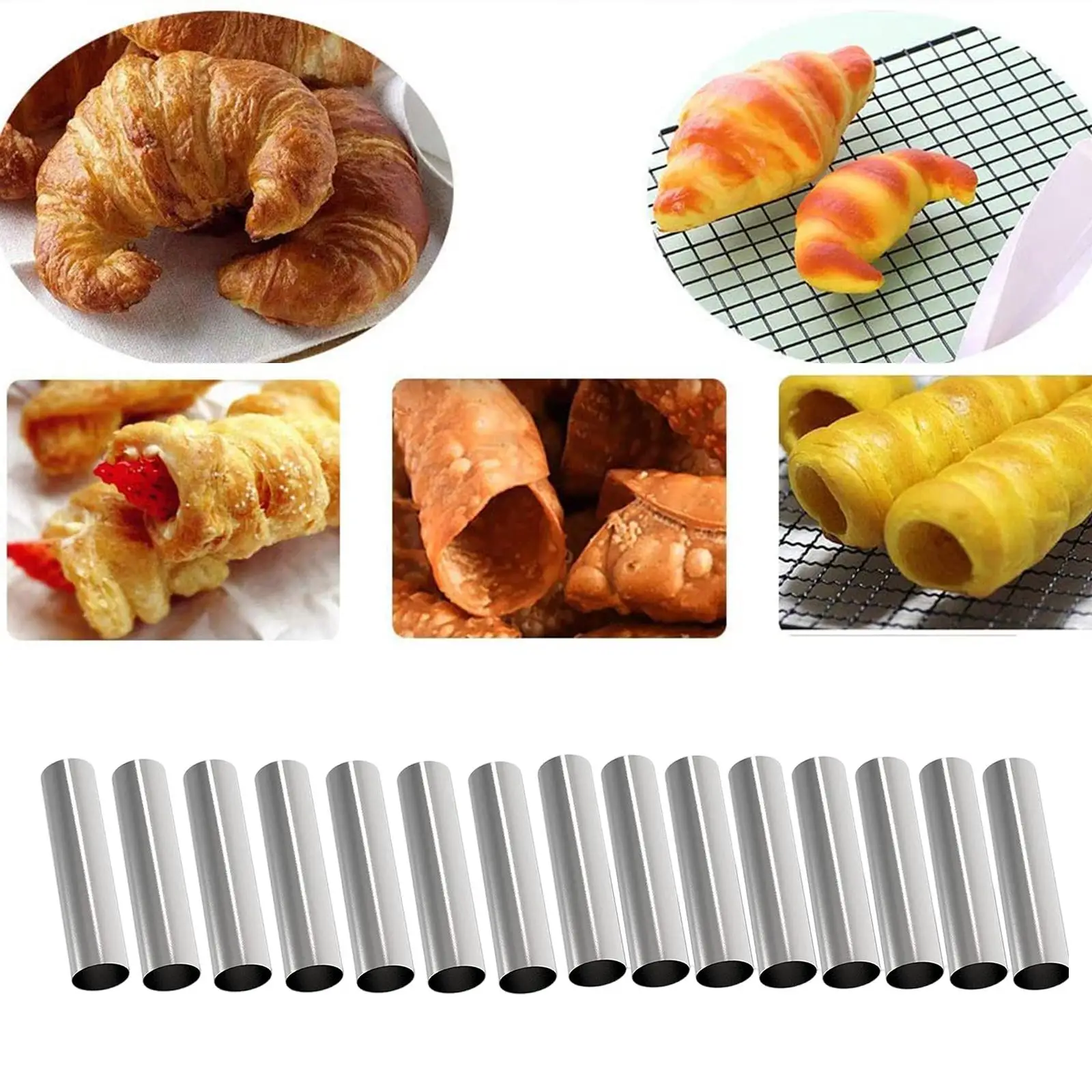 15Pcs Cannoli Form Tubes Pastry Utensils Cannoli Tubes Shells for Pancake Chocolate Cones
