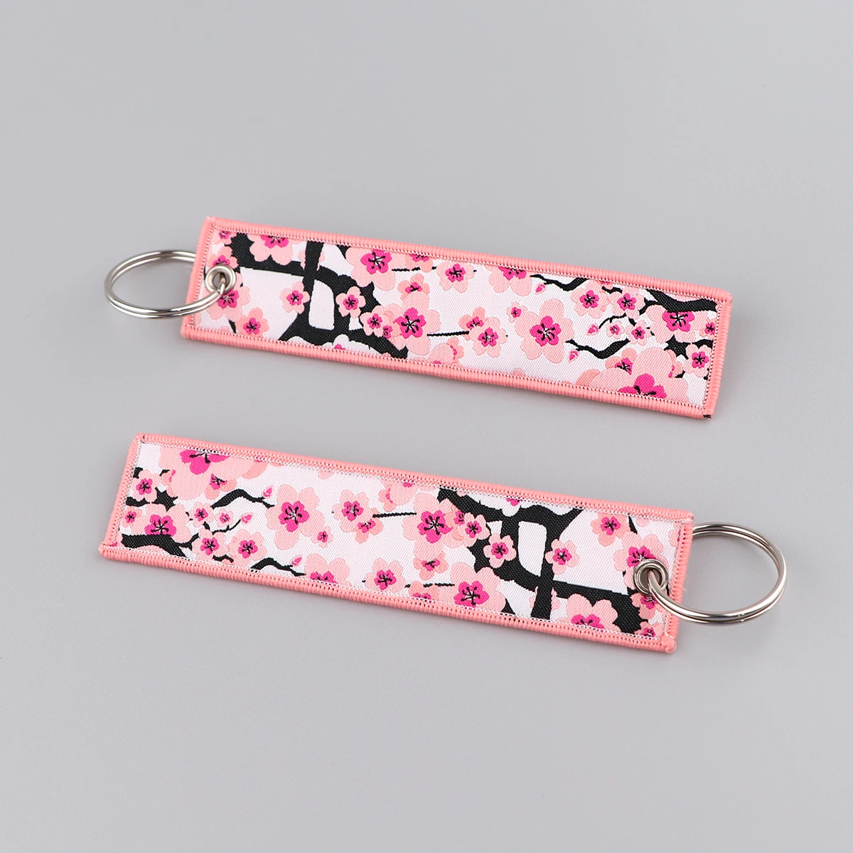 

Cherry Blossoms Keychain for Motorcycle Sakura Flower Key Chain for Men Gifts and Cars Key Tag Embroidery Key Fashion Jewelry